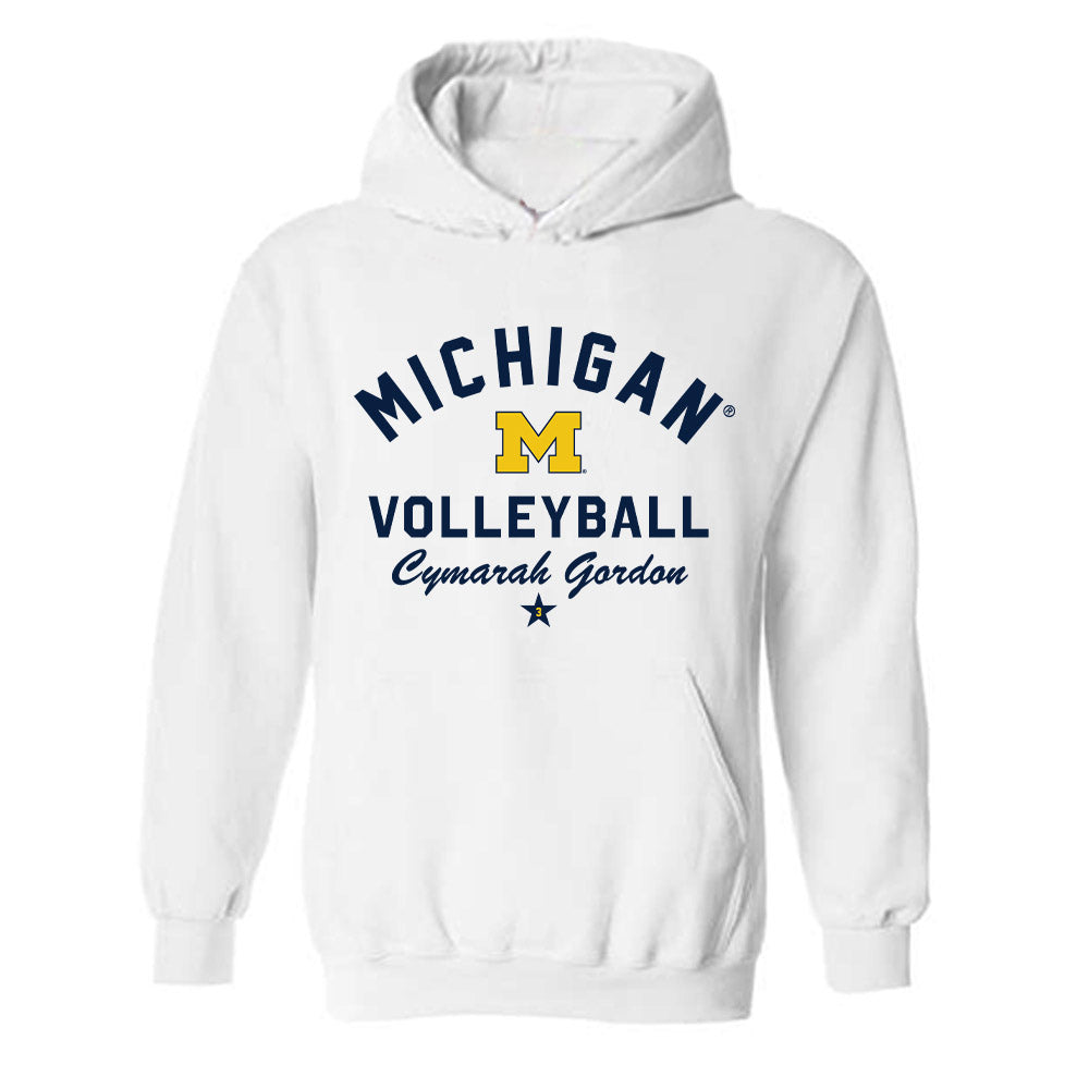 Michigan - NCAA Women's Volleyball : Cymarah Gordon - Classic Shersey Hooded Sweatshirt-0