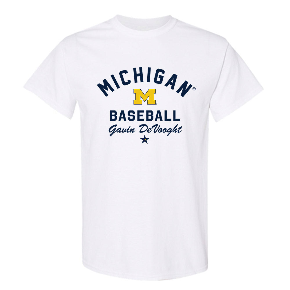 Michigan - NCAA Baseball : Gavin DeVooght - Classic Shersey T-Shirt-0