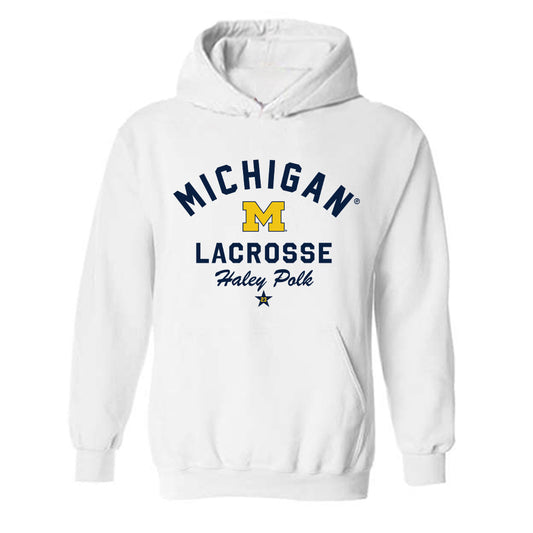 Michigan - NCAA Women's Lacrosse : Haley Polk - Classic Shersey Hooded Sweatshirt-0