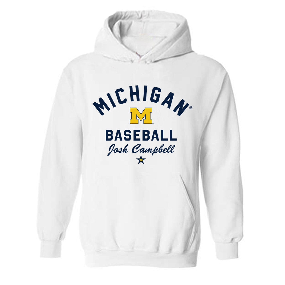 Michigan - NCAA Baseball : Josh Campbell - Classic Shersey Hooded Sweatshirt-0