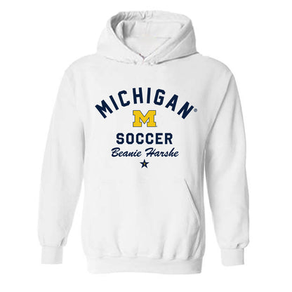 Michigan - NCAA Women's Soccer : Beanie Harshe - Classic Shersey Hooded Sweatshirt-0