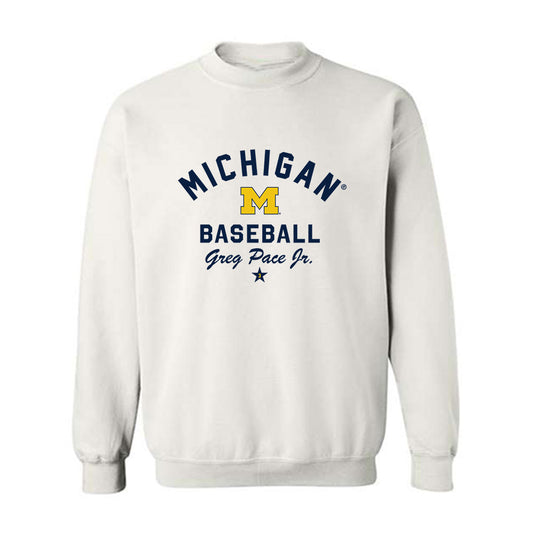 Michigan - NCAA Baseball : Greg Pace Jr. - Classic Shersey Crewneck Sweatshirt-0