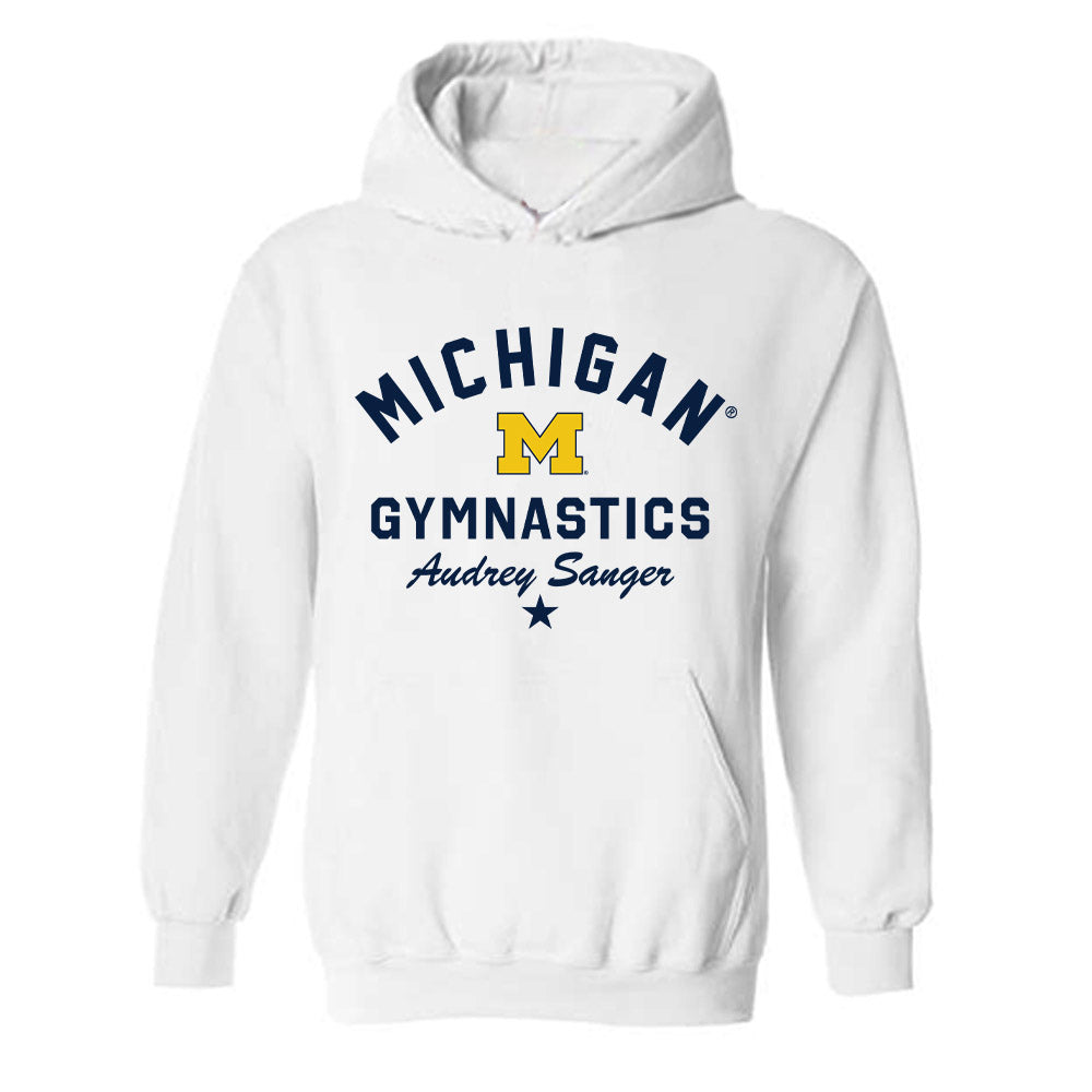 Michigan - NCAA Women's Gymnastics : Audrey Sanger - Classic Shersey Hooded Sweatshirt-0