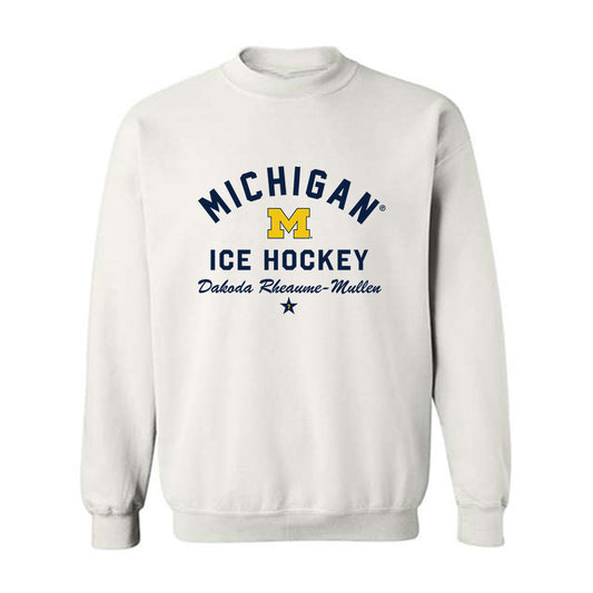 Michigan - NCAA Men's Ice Hockey : Dakoda Rheaume-Mullen - Classic Shersey Crewneck Sweatshirt-0