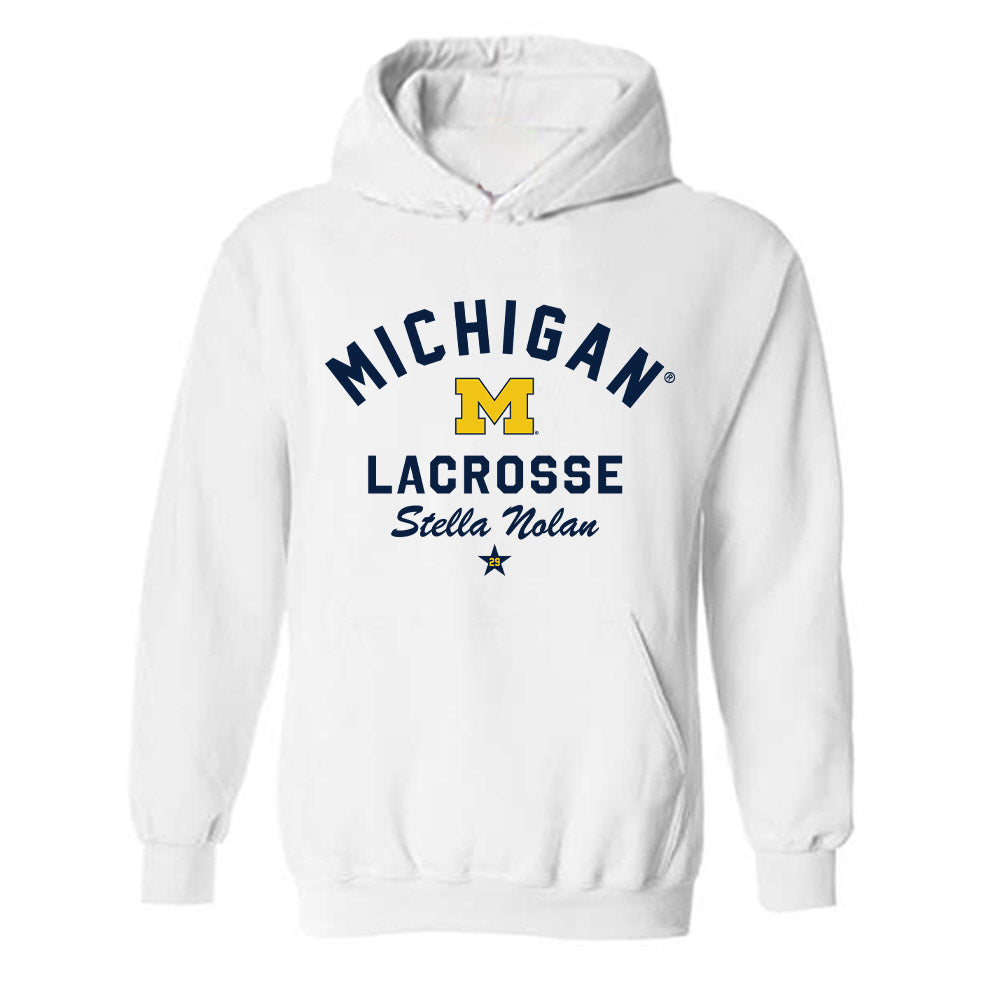 Michigan - NCAA Women's Lacrosse : Stella Nolan - Classic Shersey Hooded Sweatshirt-0