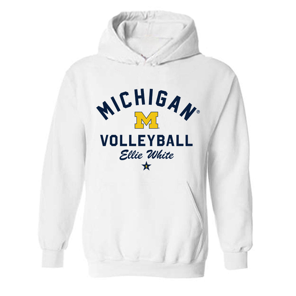 Michigan - NCAA Women's Volleyball : Ellie White - Classic Shersey Hooded Sweatshirt-0