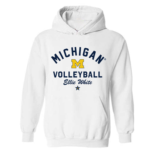 Michigan - NCAA Women's Volleyball : Ellie White - Classic Shersey Hooded Sweatshirt-0