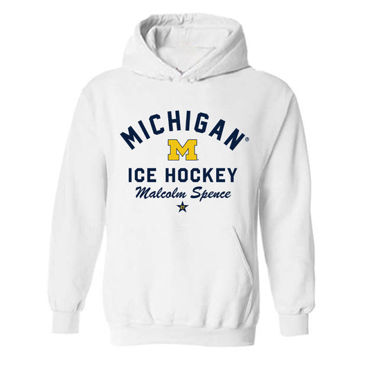 Michigan - NCAA Men's Ice Hockey : Malcolm Spence - Classic Shersey Hooded Sweatshirt-0