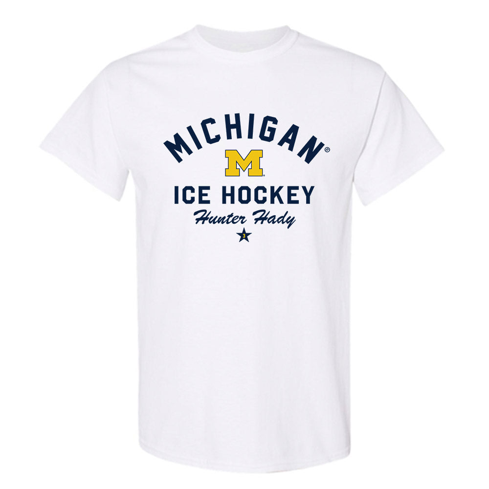 Michigan - NCAA Men's Ice Hockey : Hunter Hady - Classic Shersey T-Shirt-0