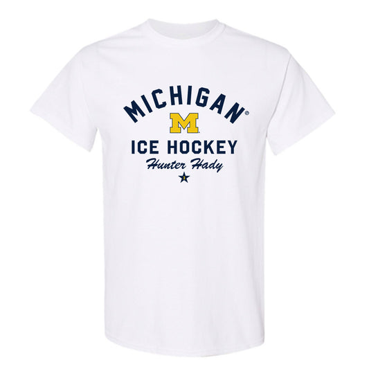 Michigan - NCAA Men's Ice Hockey : Hunter Hady - Classic Shersey T-Shirt-0