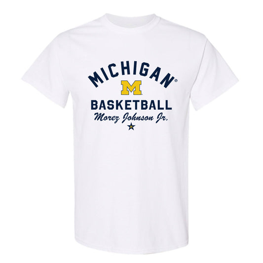 Michigan - NCAA Men's Basketball : Morez Johnson Jr. - Classic Shersey T-Shirt-0