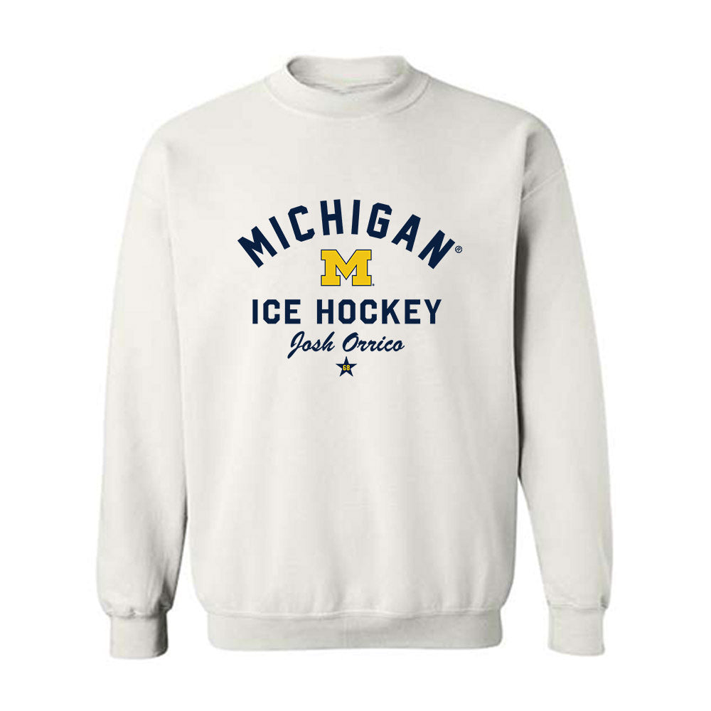 Michigan - NCAA Men's Ice Hockey : Josh Orrico - Classic Shersey Crewneck Sweatshirt-0