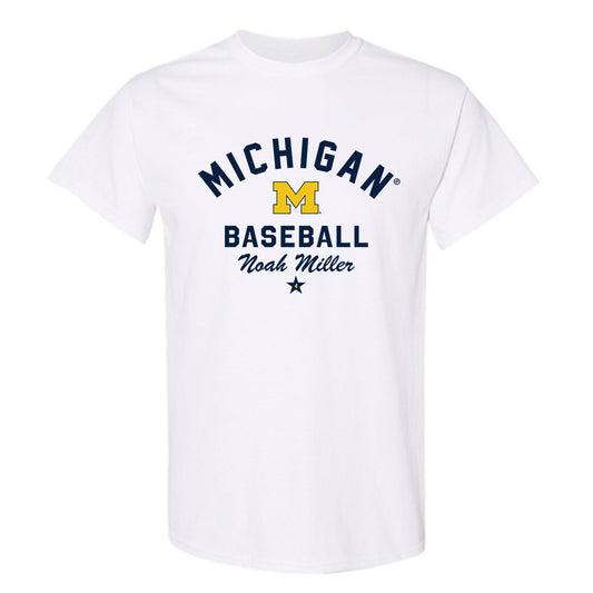 Michigan - NCAA Baseball : Noah Miller - Classic Shersey T-Shirt-0