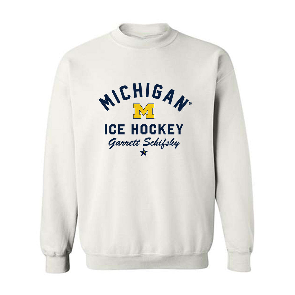 Michigan - NCAA Men's Ice Hockey : Garrett Schifsky - Classic Shersey Crewneck Sweatshirt-0