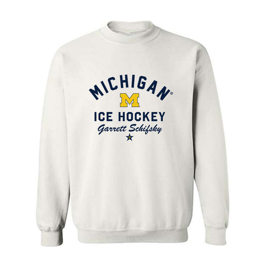 Michigan - NCAA Men's Ice Hockey : Garrett Schifsky - Classic Shersey Crewneck Sweatshirt-0