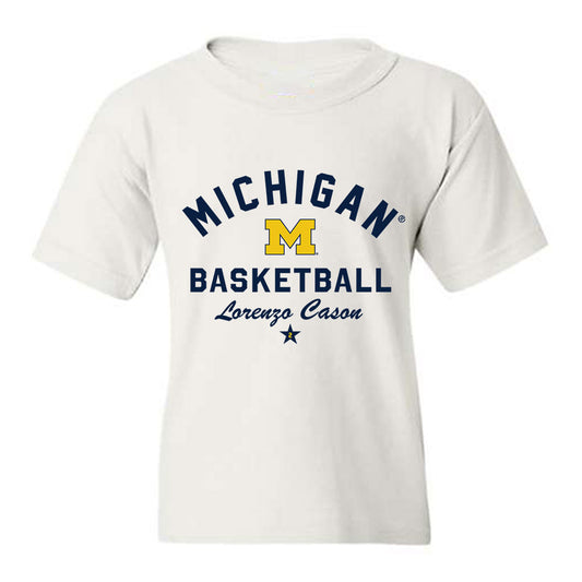 Michigan - NCAA Men's Basketball : Lorenzo Cason - Classic Shersey Youth T-Shirt-0