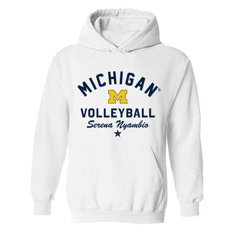 Michigan - NCAA Women's Volleyball : Serena Nyambio - Classic Shersey Hooded Sweatshirt-0
