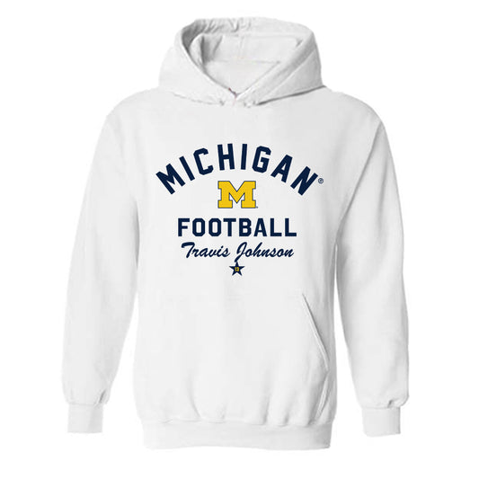Michigan - NCAA Football : Travis Johnson - Classic Shersey Hooded Sweatshirt-0