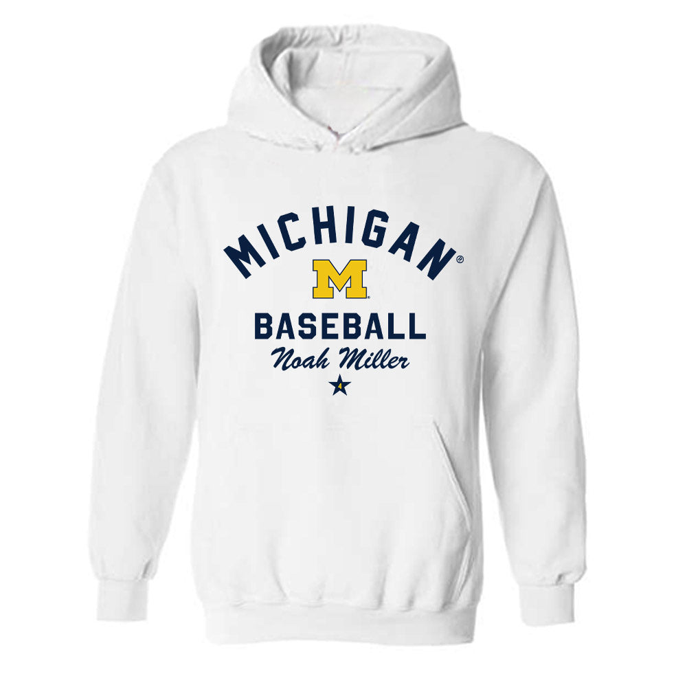 Michigan - NCAA Baseball : Noah Miller - Classic Shersey Hooded Sweatshirt-0