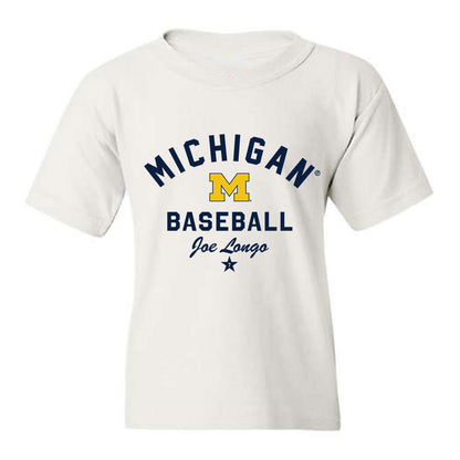 Michigan - NCAA Baseball : Joe Longo - Classic Shersey Youth T-Shirt-0