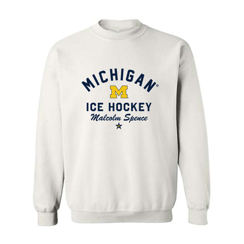 Michigan - NCAA Men's Ice Hockey : Malcolm Spence - Classic Shersey Crewneck Sweatshirt-0