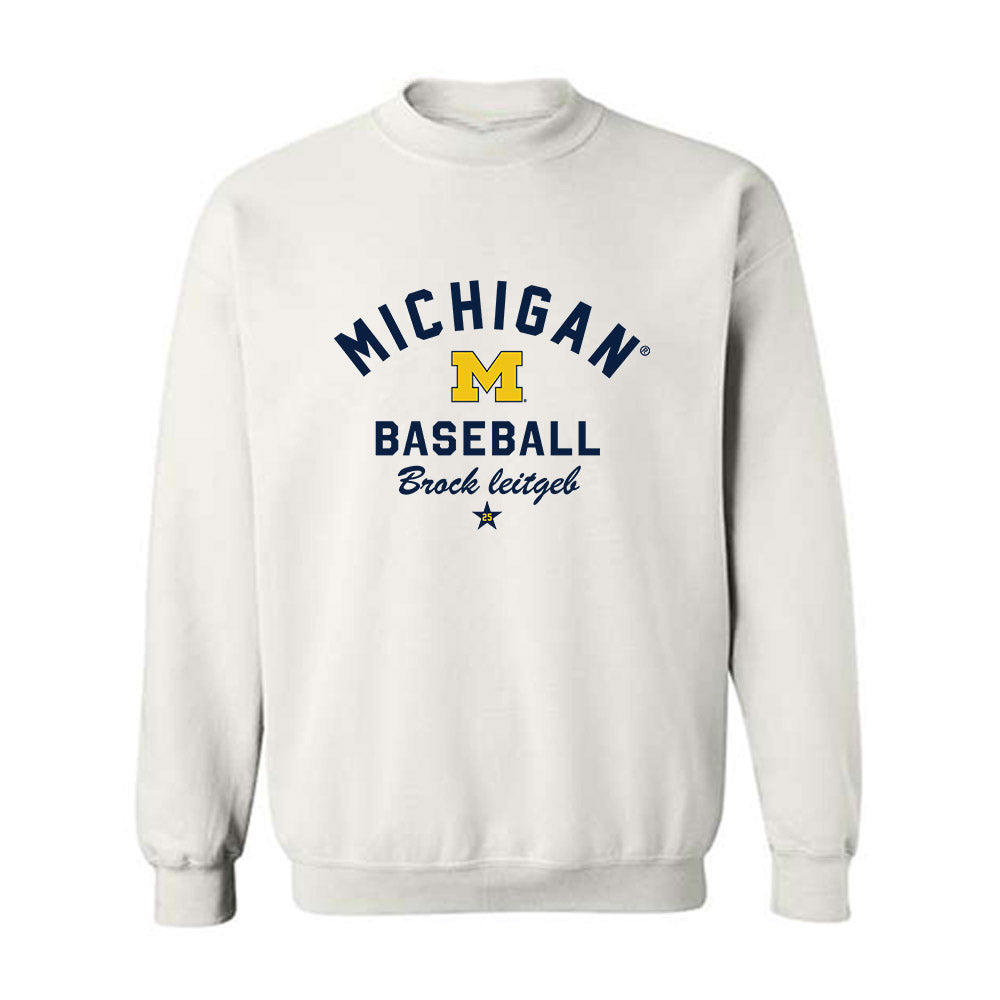 Michigan - NCAA Baseball : Brock leitgeb - Classic Shersey Crewneck Sweatshirt-0