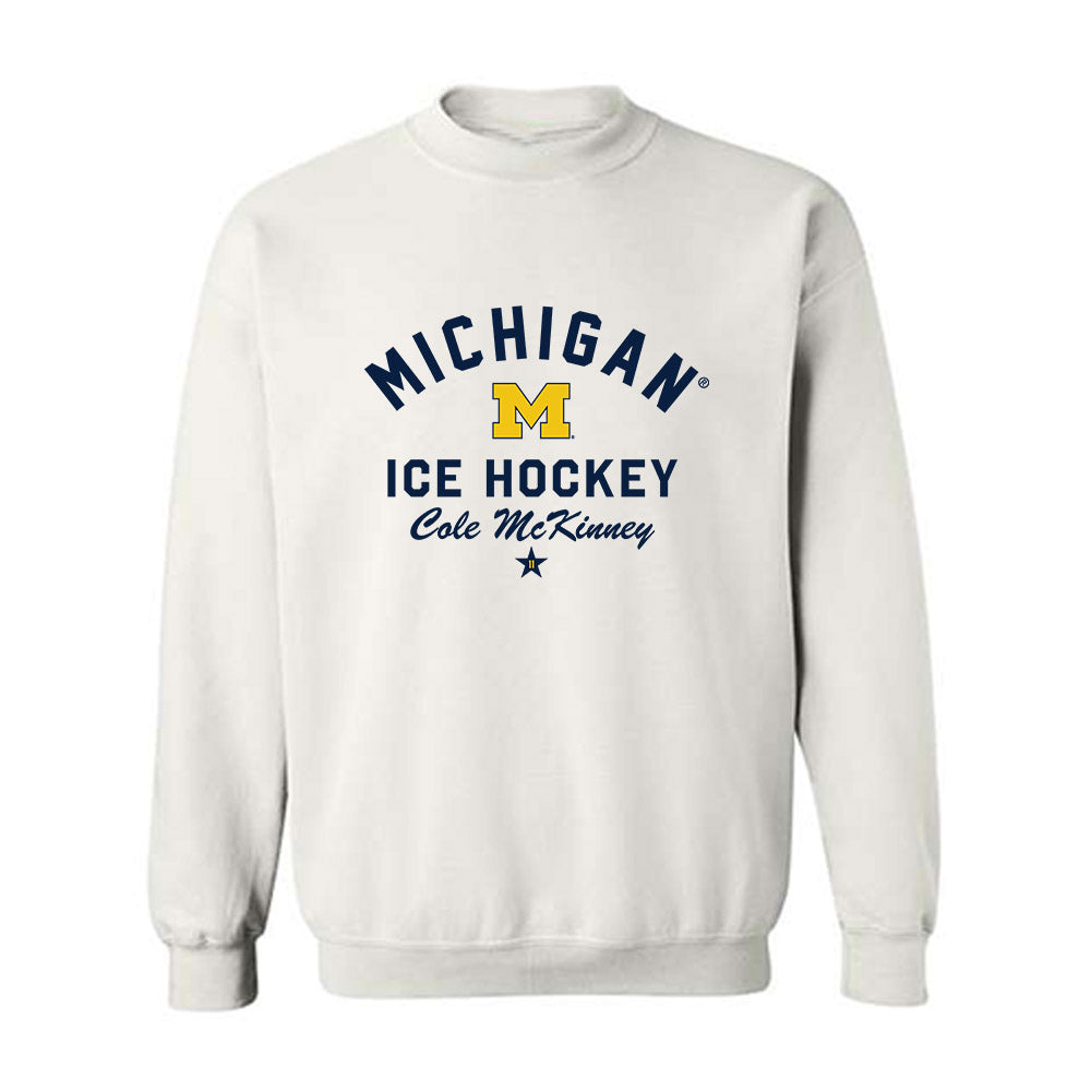 Michigan - NCAA Men's Ice Hockey : Cole McKinney - Classic Shersey Crewneck Sweatshirt-0