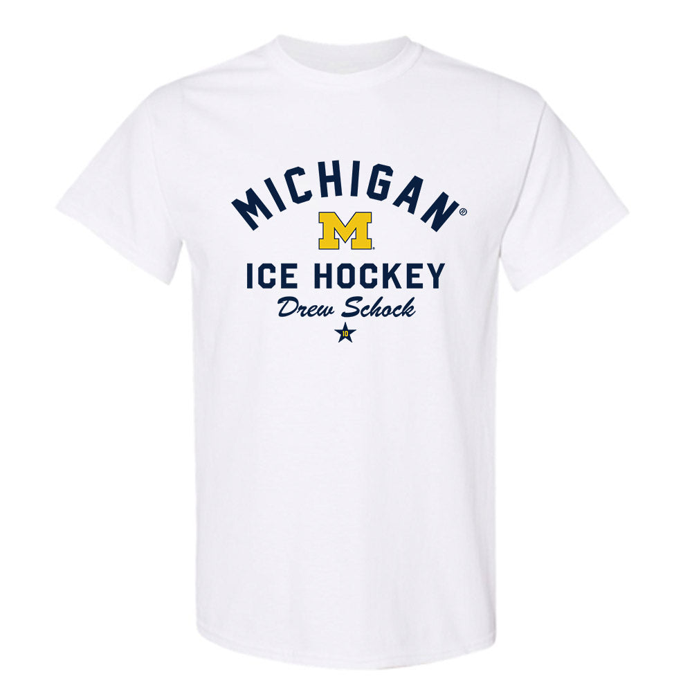 Michigan - NCAA Men's Ice Hockey : Drew Schock - Classic Shersey T-Shirt-0