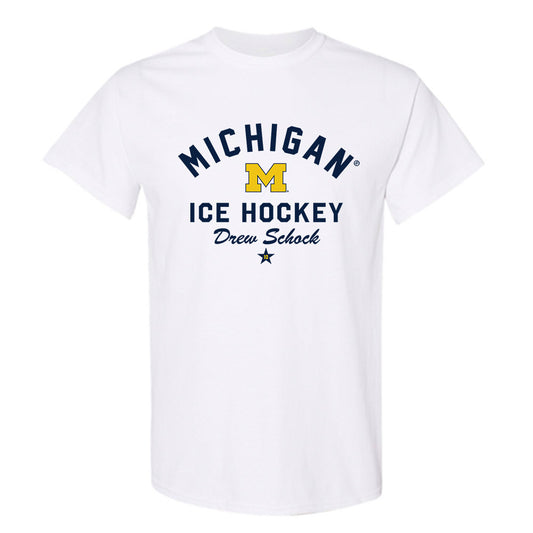 Michigan - NCAA Men's Ice Hockey : Drew Schock - Classic Shersey T-Shirt-0