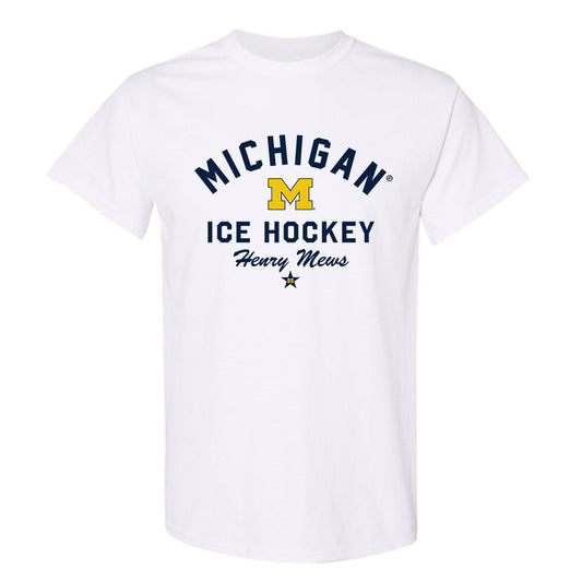 Michigan - NCAA Men's Ice Hockey : Henry Mews - Classic Shersey T-Shirt-0