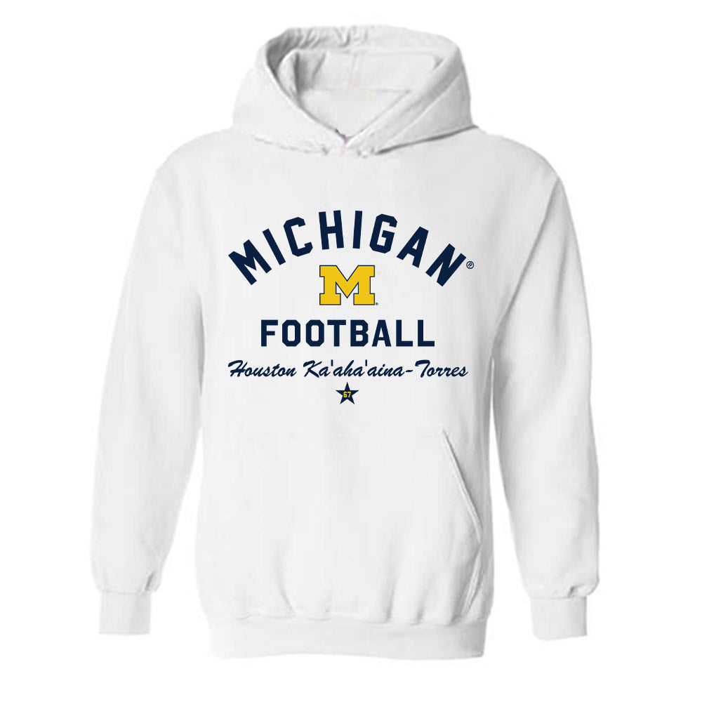 Michigan - NCAA Football : Houston Ka'aha'aina-Torres - Classic Shersey Hooded Sweatshirt-0