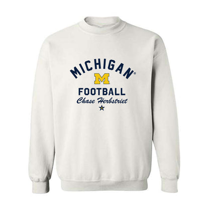 Michigan - NCAA Football : Chase Herbstriet - Classic Shersey Crewneck Sweatshirt-0