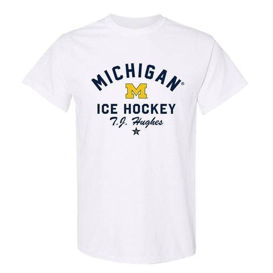 Michigan - NCAA Men's Ice Hockey : T.J. Hughes - Classic Shersey T-Shirt-0
