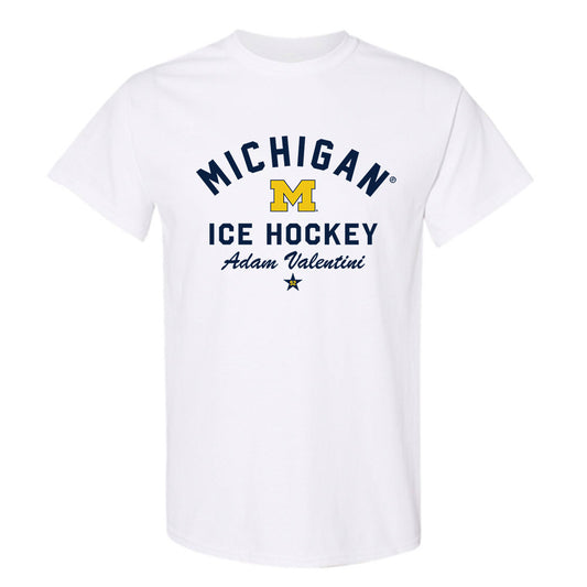Michigan - NCAA Men's Ice Hockey : Adam Valentini - Classic Shersey T-Shirt-0
