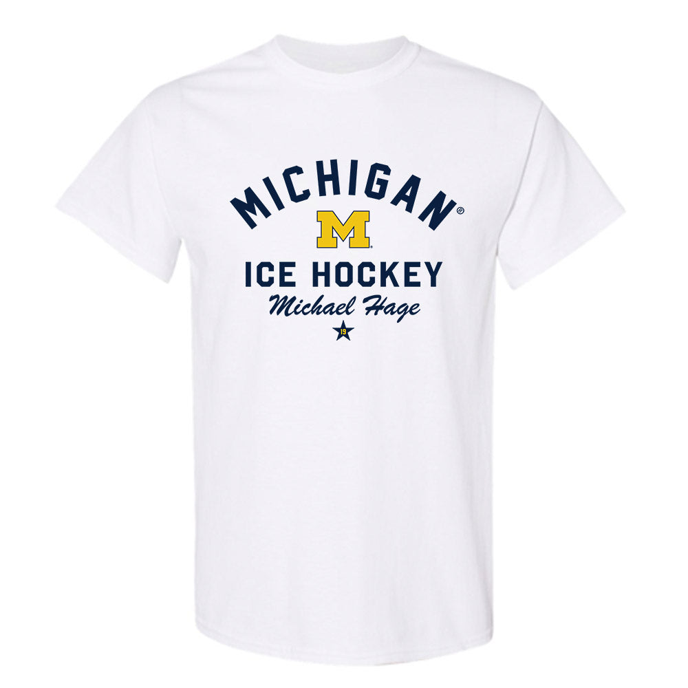 Michigan - NCAA Men's Ice Hockey : Michael Hage - Classic Shersey T-Shirt-0
