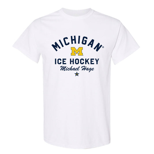 Michigan - NCAA Men's Ice Hockey : Michael Hage - Classic Shersey T-Shirt-0