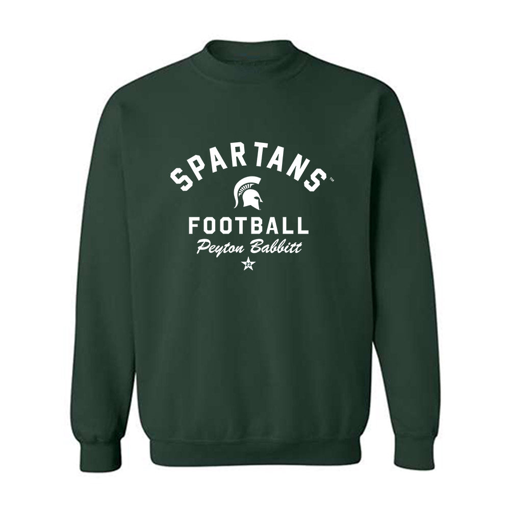 Michigan State - NCAA Football : Peyton Babbitt - Classic Shersey Crewneck Sweatshirt-1