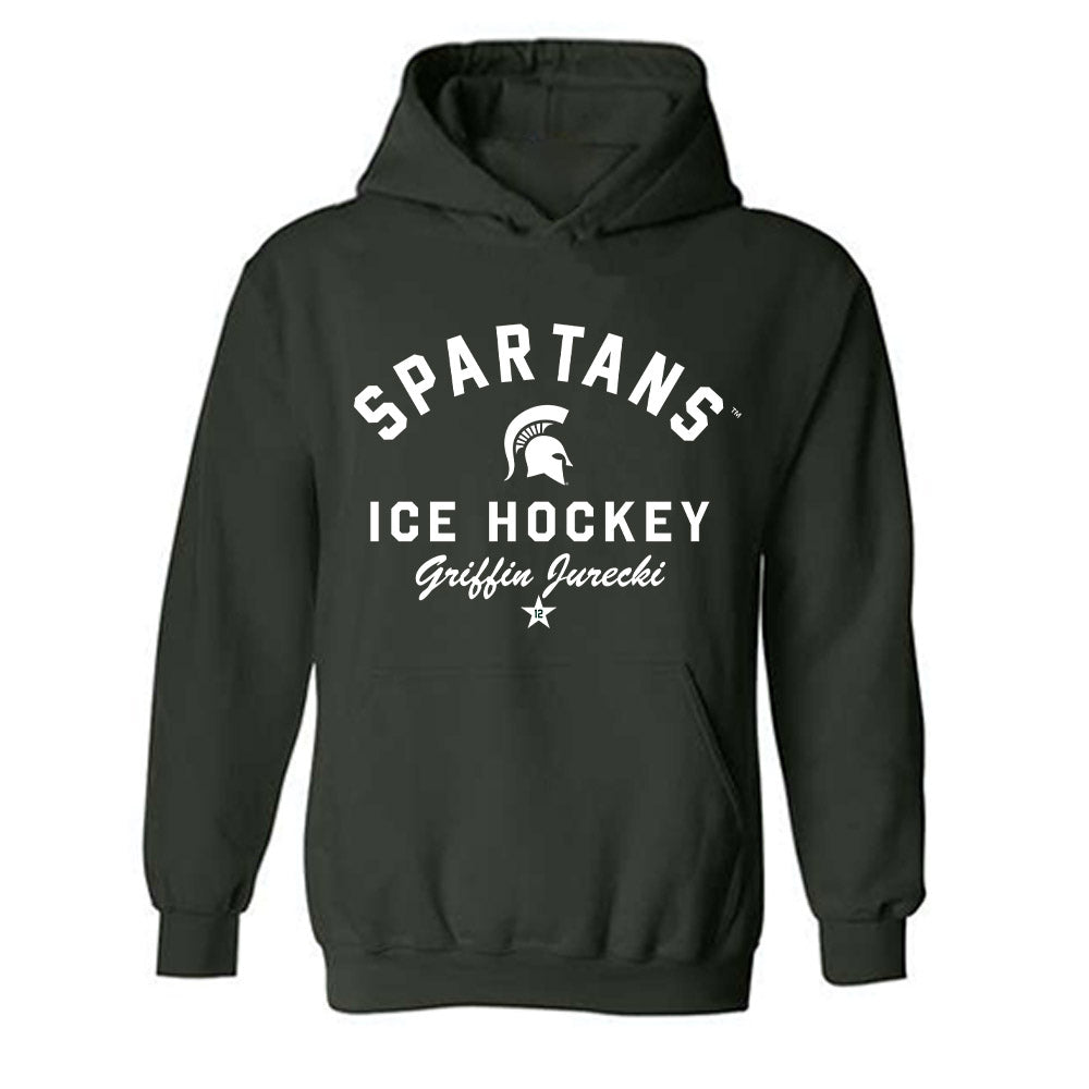 Michigan State - NCAA Men's Ice Hockey : Griffin Jurecki - Classic Shersey Hooded Sweatshirt-0