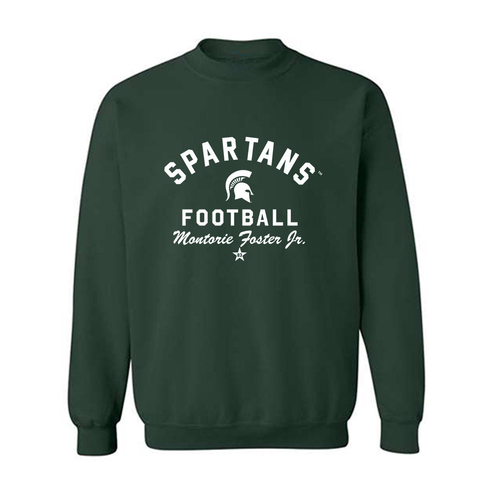 Michigan State - NCAA Football : Montorie Foster Jr. - Classic Shersey Crewneck Sweatshirt-0