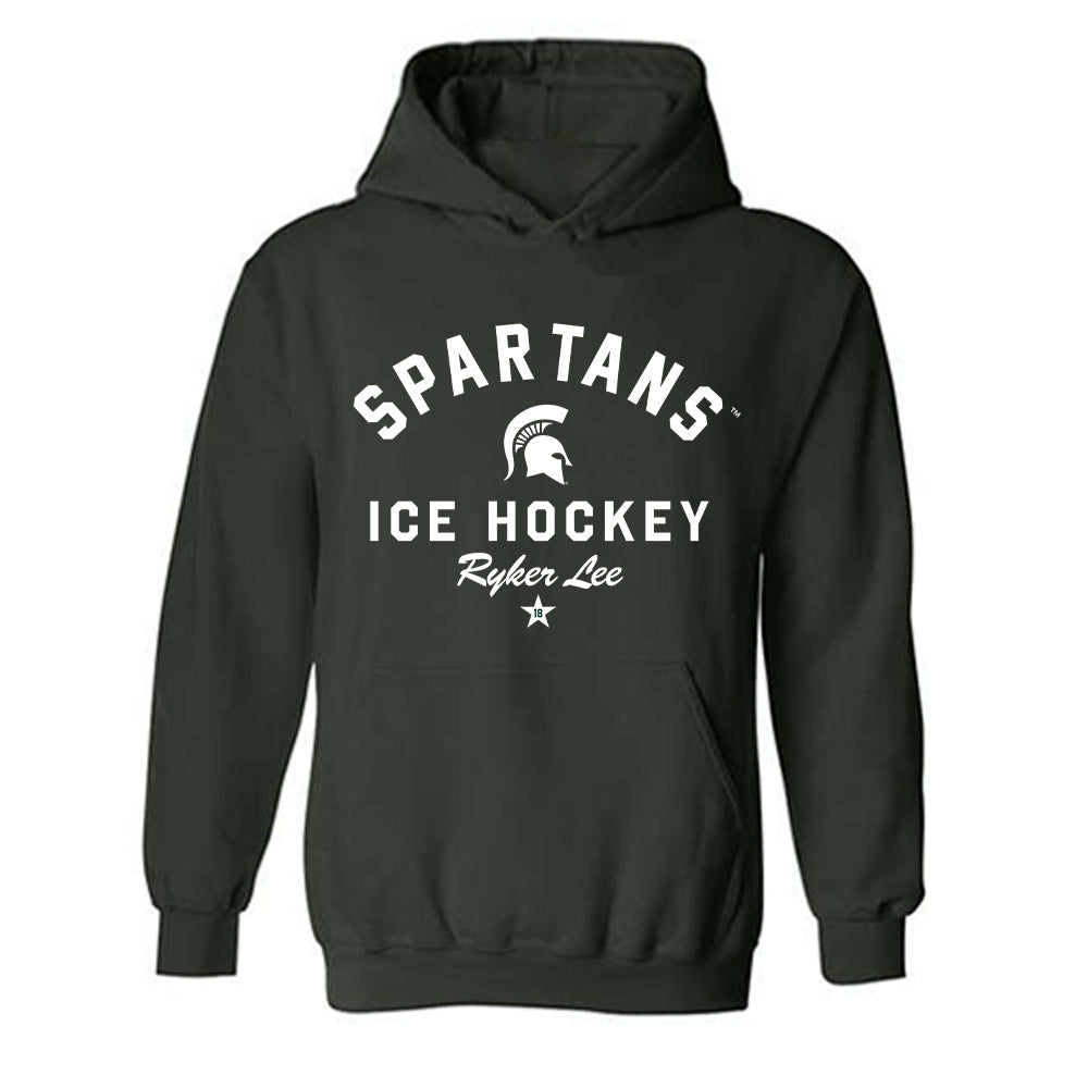 Michigan State - NCAA Men's Ice Hockey : Ryker Lee - Classic Shersey Hooded Sweatshirt-0