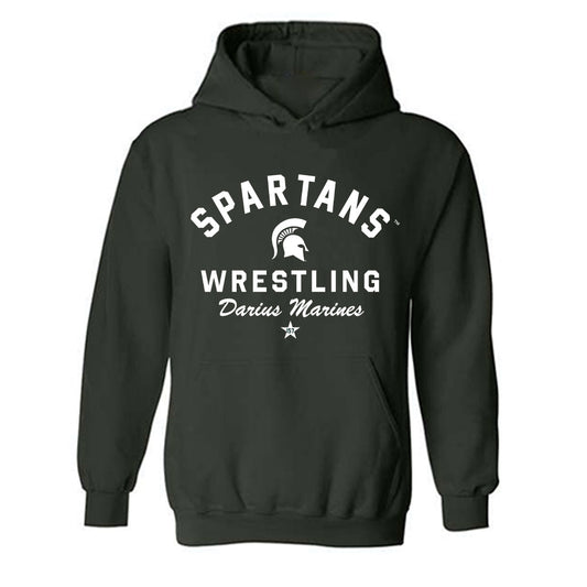 Michigan State - NCAA Wrestling : Darius Marines - Classic Shersey Hooded Sweatshirt-0
