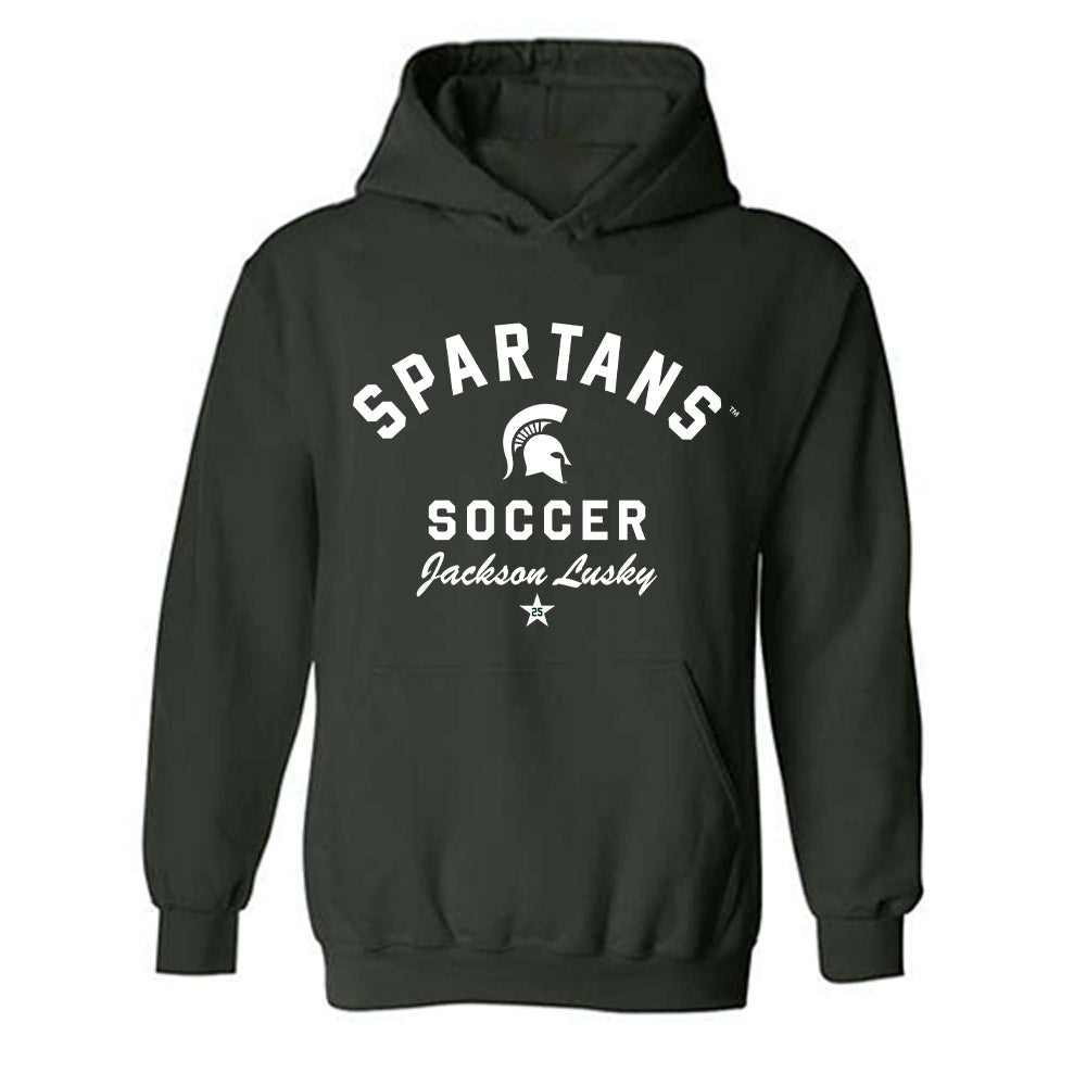 Michigan State - NCAA Men's Soccer : Jackson Lusky - Classic Shersey Hooded Sweatshirt-1