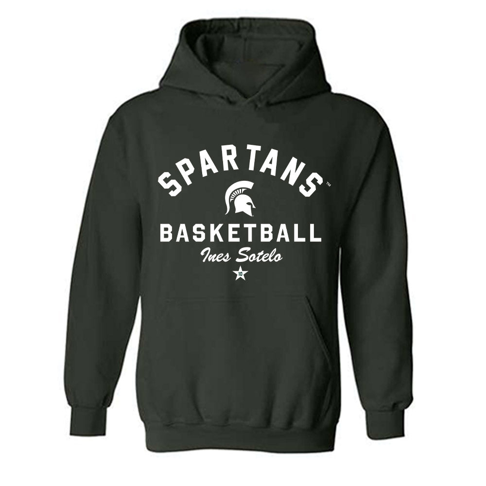 Michigan State - NCAA Women's Basketball : Ines Sotelo - Classic Shersey Hooded Sweatshirt-0