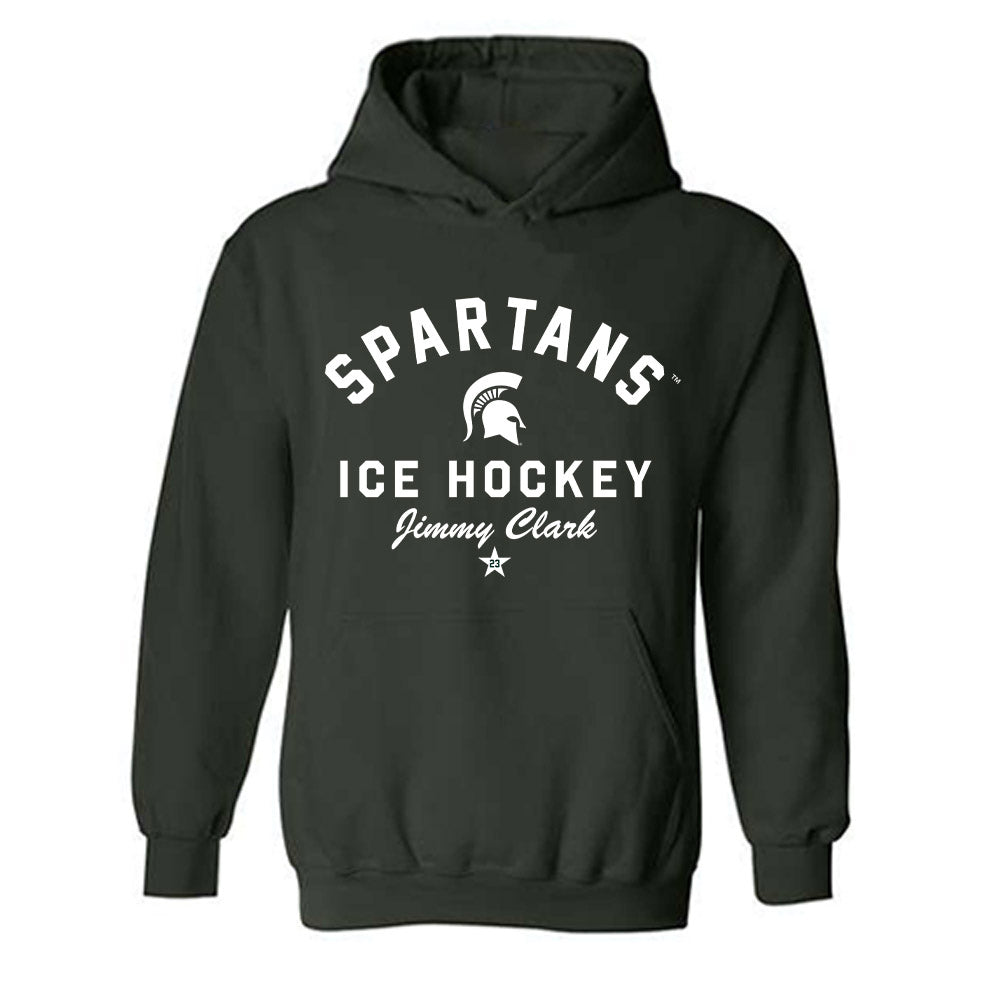 Michigan State - NCAA Men's Ice Hockey : Jimmy Clark - Classic Shersey Hooded Sweatshirt-1