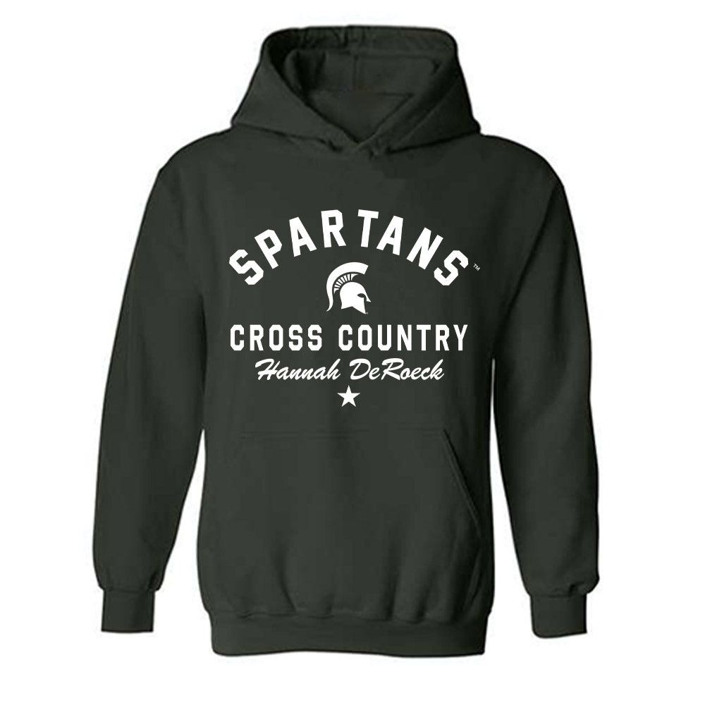 Michigan State - NCAA Women's Cross Country : Hannah DeRoeck - Classic Shersey Hooded Sweatshirt-0