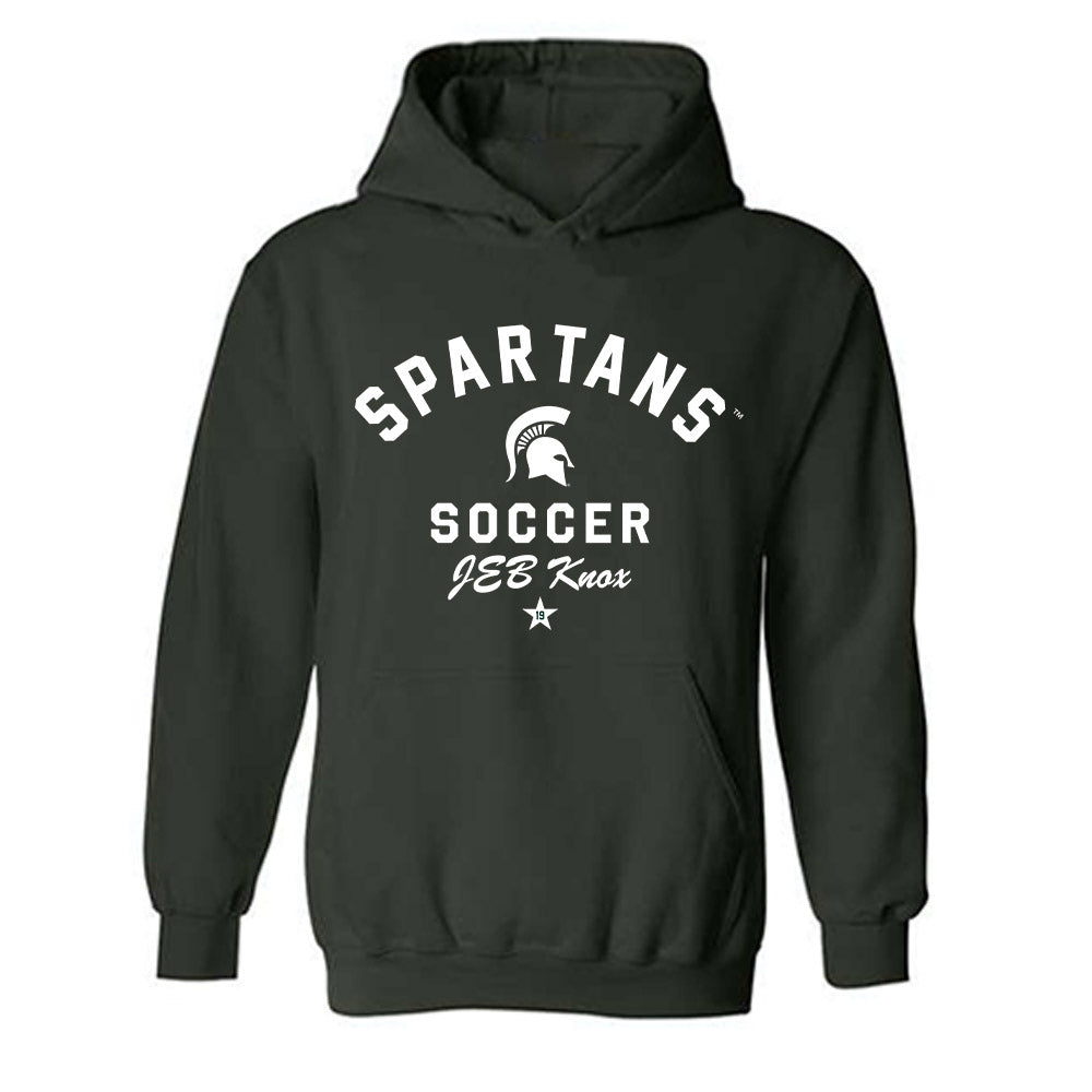 Michigan State - NCAA Men's Soccer : JEB Knox - Classic Shersey Hooded Sweatshirt-1