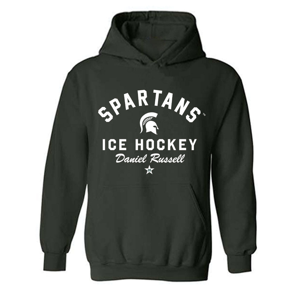 Michigan State - NCAA Men's Ice Hockey : Daniel Russell - Classic Shersey Hooded Sweatshirt-0
