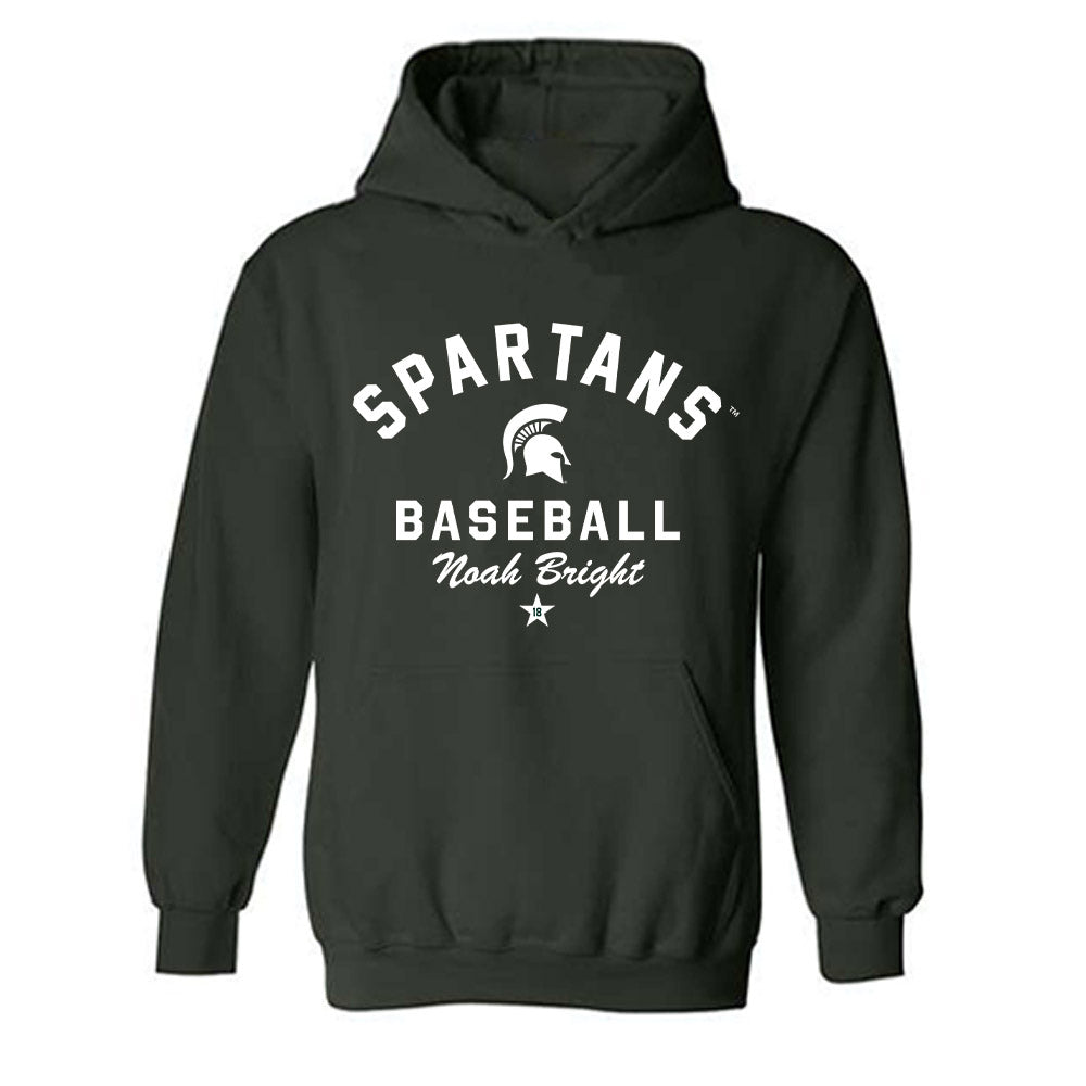 Michigan State - NCAA Baseball : Noah Bright - Classic Shersey Hooded Sweatshirt-0