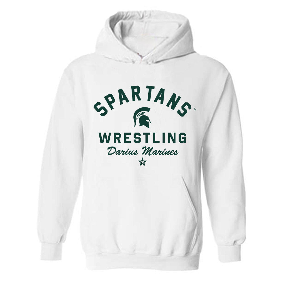 Michigan State - NCAA Wrestling : Darius Marines - Classic Shersey Hooded Sweatshirt-0