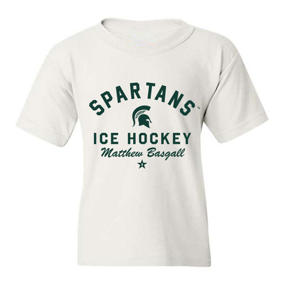 Michigan State - NCAA Men's Ice Hockey : Matthew Basgall - Classic Shersey Youth T-Shirt-0